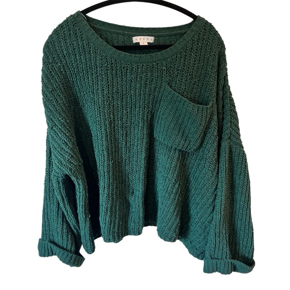 HYFVE Emerald green chunky green knit sweater - Picture 1 of 5